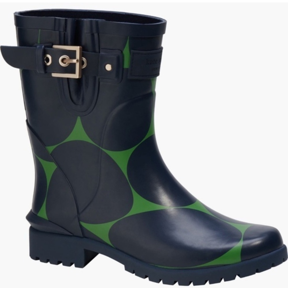 Kate Spade Green and Black Mid-Calf Rain Boots